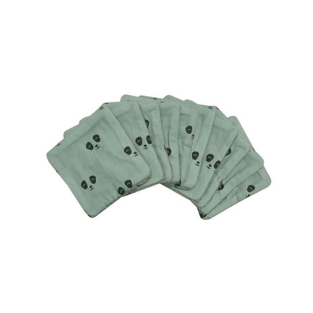 Lot de 10 lingettes lavables Panda eucalyptus