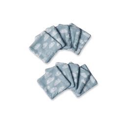 Lot de 10 lingettes lavables Nuages bleu céladon