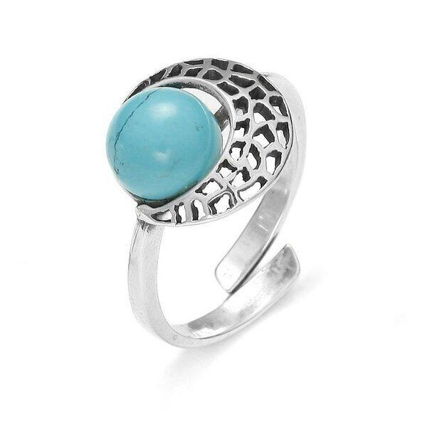 Bague Lune argent 925 et turquoise