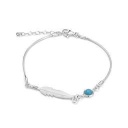 Bracelet Plume argent 925 et turquoise