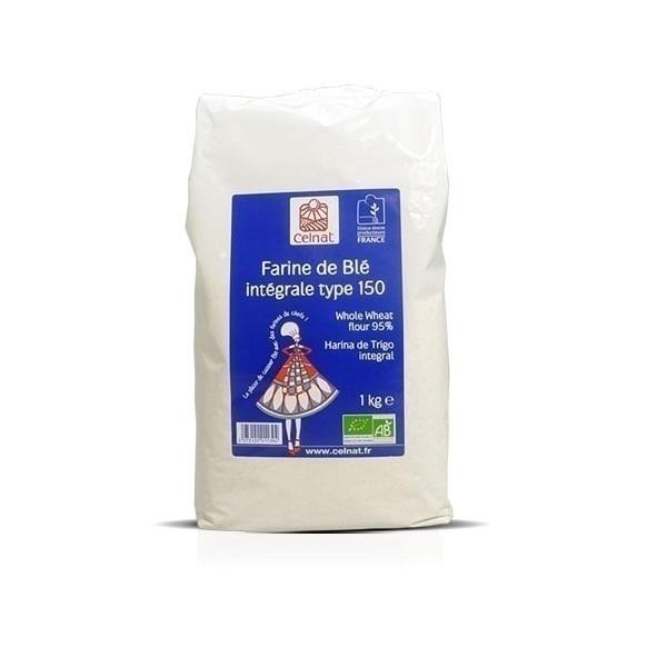 Farine de blé intégrale T150 bio - 1kg