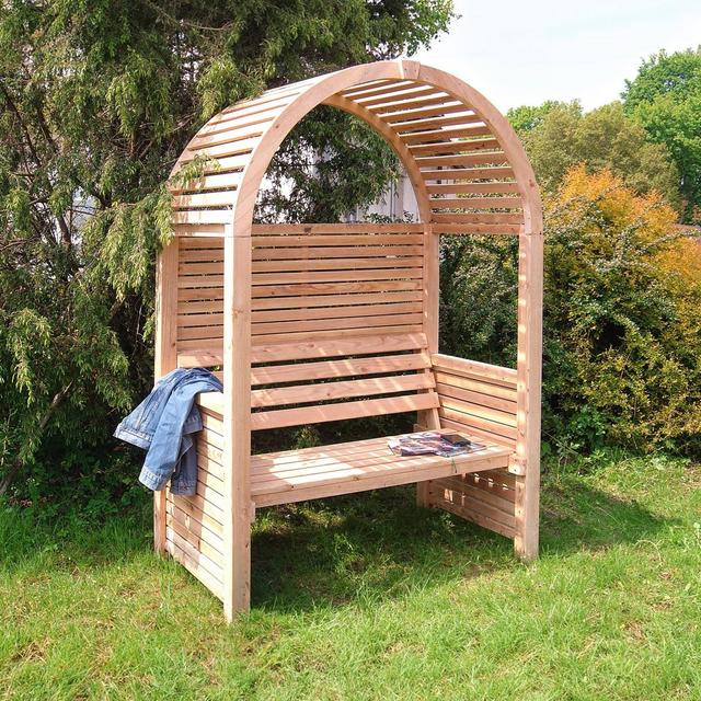 Banc de jardin avec arche en bois