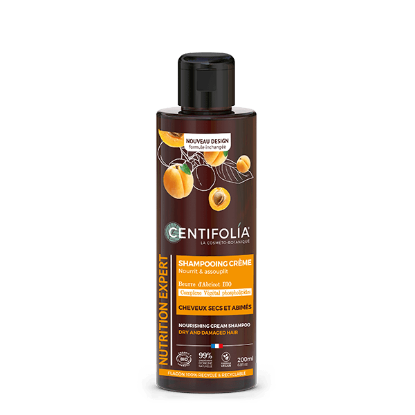 Shampooing crème cheveux secs Abricot et Jojoba- 200 mL