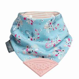 Bavoir bandana avec embout de dentition, Fleurs