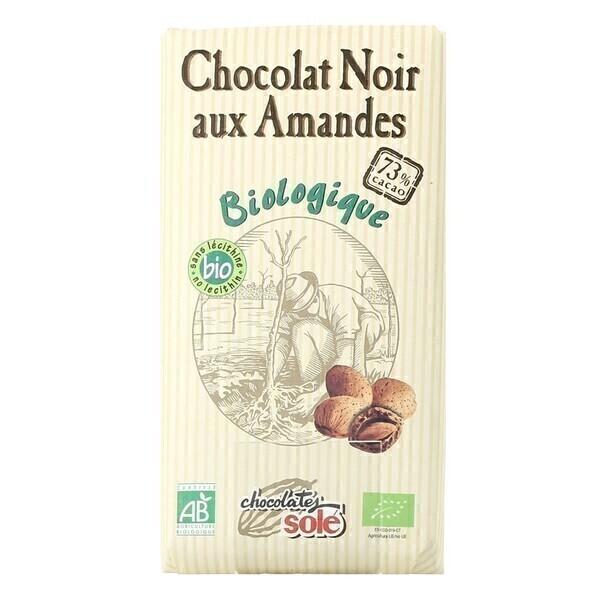 Chocolat Noir 73% Aux Amandes Bio 150g