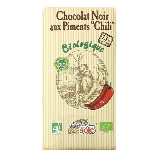 Chocolat Noir 73% Aux Piments "Chili" bio 100g