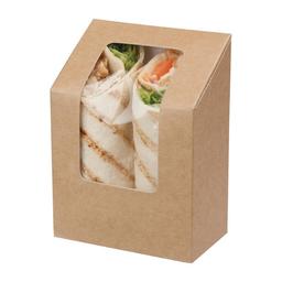 Lot de 500 Boîtes à Tortilla Kraft Compostable avec Fenêtre 9 cm