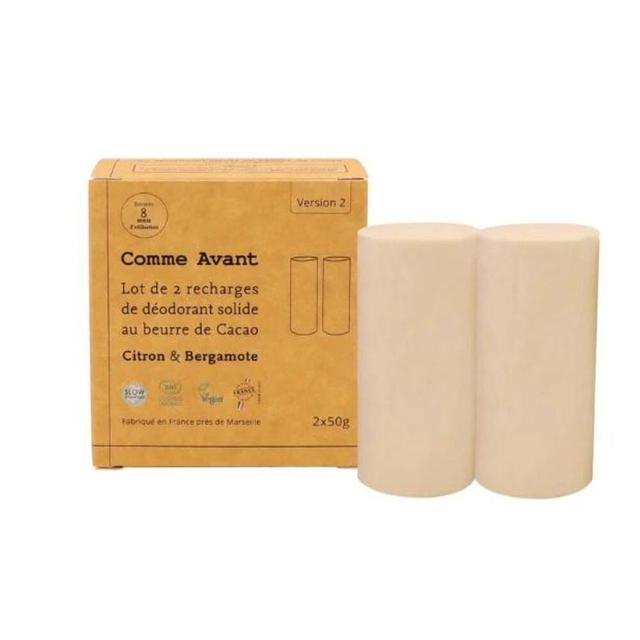 Recharges déodorant solide citron et bergamote 2x60g