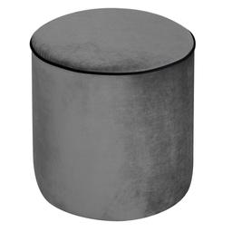 Pouf rond velours Léo  Gris