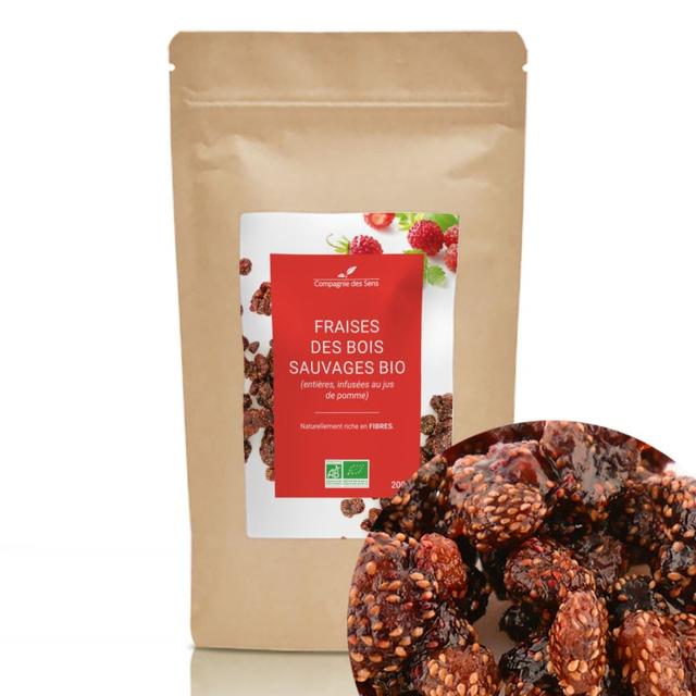 Fraises des bois BIO (infusées au jus de pomme, séchées) - 200g