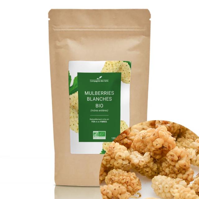 Mulberries blanches BIO (séchées) - riche en fer - 150g