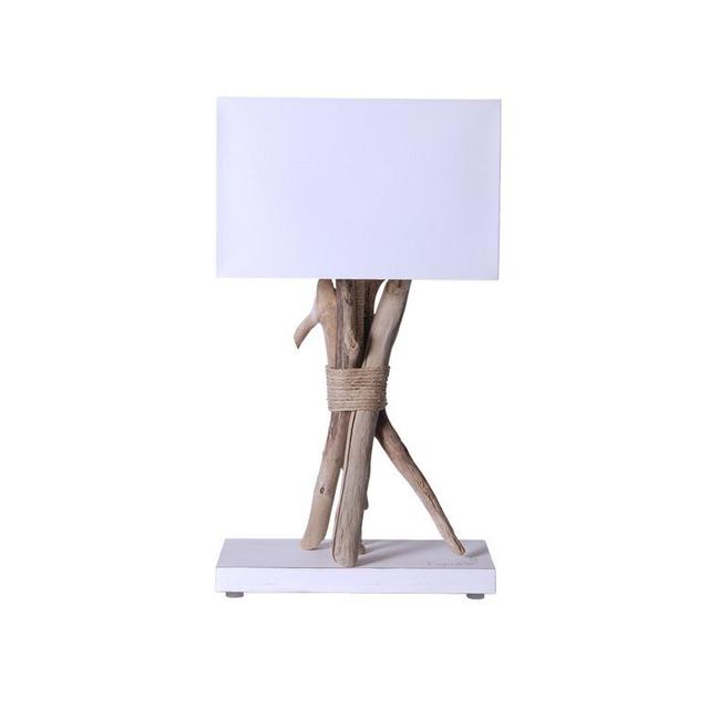 Lampe à poser en bois blanc