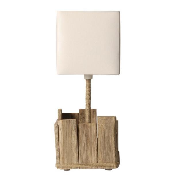 Lampe à poser en bois blanc