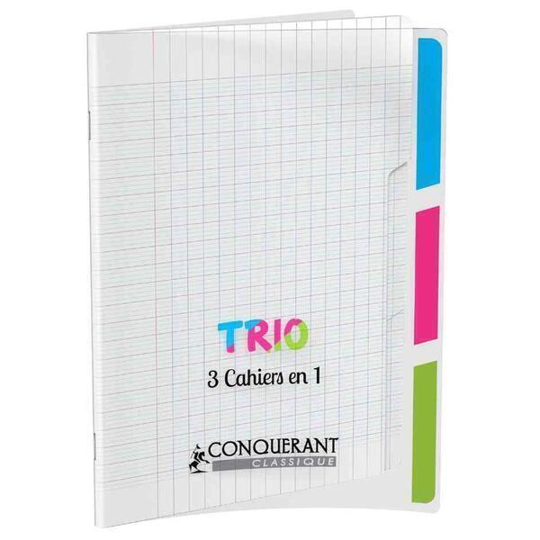 Cahier polypro Trio '3 en 1' 170 x 220 mm 96 pages seyès 90g