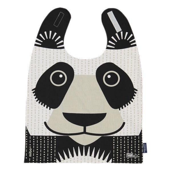 Grande serviette repas à velcro coton bio Panda - Dès 2 ans