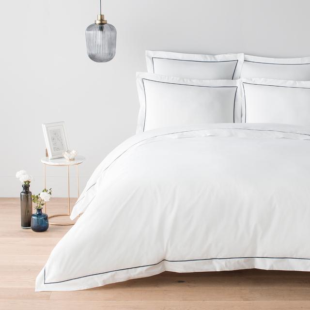 Housse de couette percale de coton peigné 160 fils - 400tc