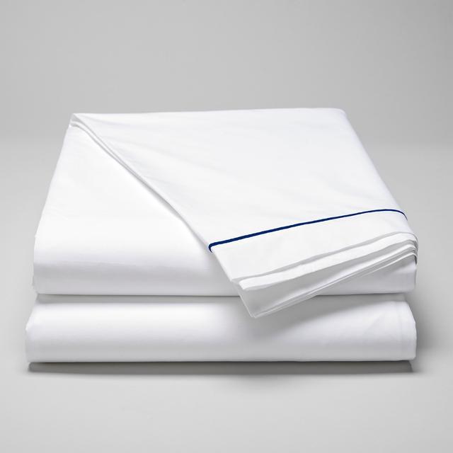 Drap plat percale de coton peigné 160 fils - 400tc FLORENCE