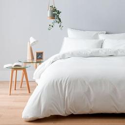 Parure de lit en percale de coton lavé 120 fils - Taies carrées