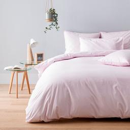 Parure de lit en percale de coton lavé 120 fils - Taies carrées