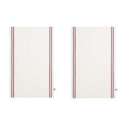 Lot de 2 torchons en pur lin en blanc 65x43