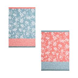 Lot de 2 torchons imprimés en jacquard de coton 50x75