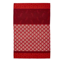 Torchon imprimé en jacquard de coton rouge 50x75