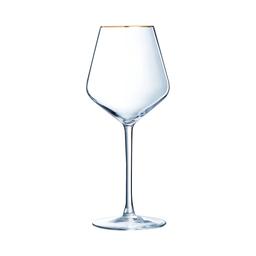 4 verres à pied 47cl bord or