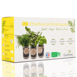 Kit dherbes aromatiques BIO* Graines Aneth,Sauge,Basilic citron