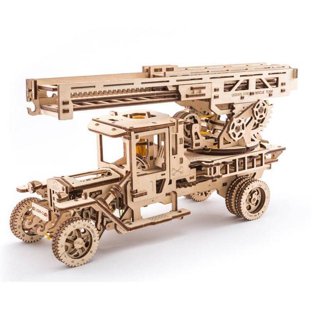 Maquette mécanique UGEARS camion de pompier avec échelle