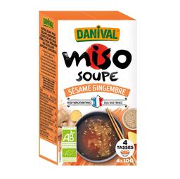 Soupe miso instantanée sésame gingembre 4x10g