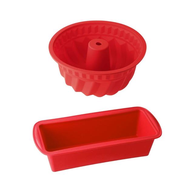 Moule à kougelhopf et moule à cakes en silicone rouge Dr. Oetker