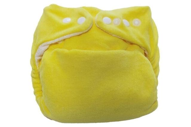 Couche lavable bébé So Bamboo, Taille 1 (3-9 kg) - Citron-Blanc