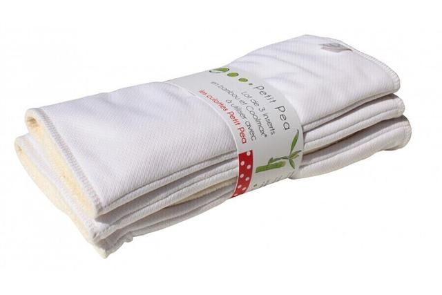 Lot de 2 Inserts lavables bambou Petit Pea - Taille M (5-11 kg)