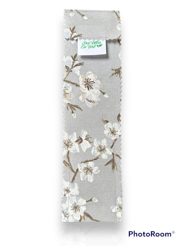 Etui à brosse à dent imperméable- FLORAL GRIS-Made in France