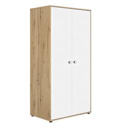 Armoire 2 portes Arthur - Bois et blanc