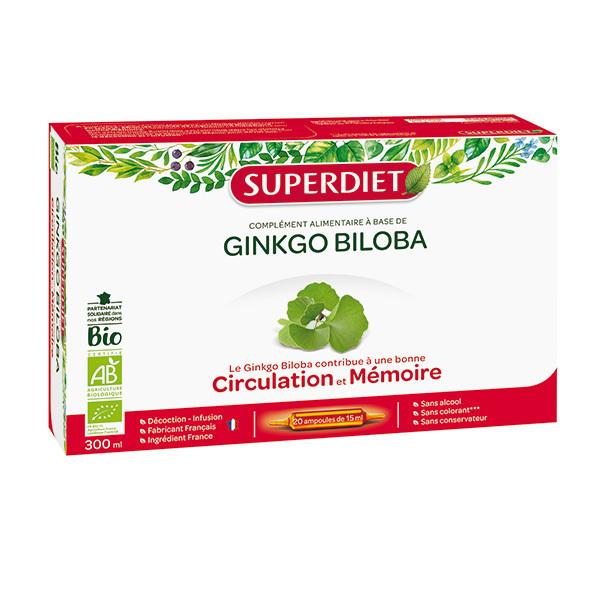 Ginkgo biloba circulation et mémoire 20x15ml