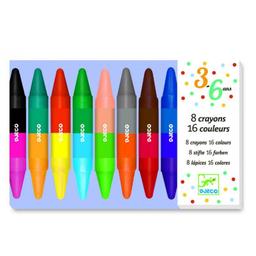 8 crayons de cire double côtés