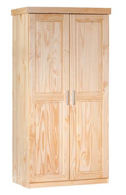 Armoire deux portes en pin massif finition naturelle