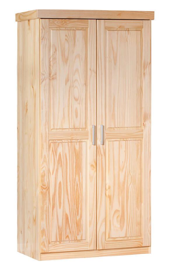 Armoire deux portes en pin massif finition naturelle