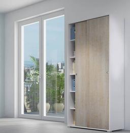 Armoire avec 2 portes coulissantes et 4 étagères