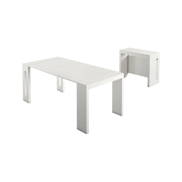 Table console à rallonge Detound Blanc 80x44h76 cm