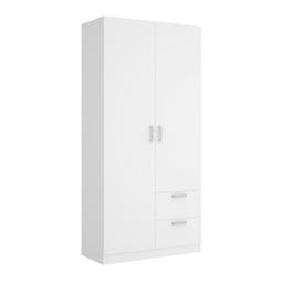 Garde-robe 2 portes Dmotta Blanc 100x52h215 cm