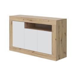 Buffet Dmirri Chêne noué, blanc 144x42h87 cm