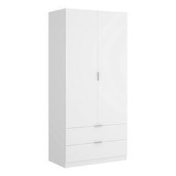 Garde-robe 2 portes Dlunin Blanc 81x52h184 cm