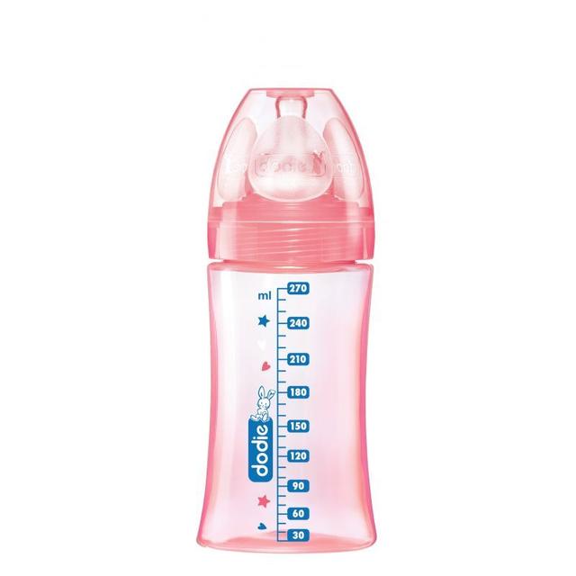 DODIE Biberon Anti colique Initiation+ 270ml ROSE LICORNE 0-6 m