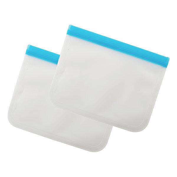 Set de 2 sacs ziplock réutilisables bleu 1,3L