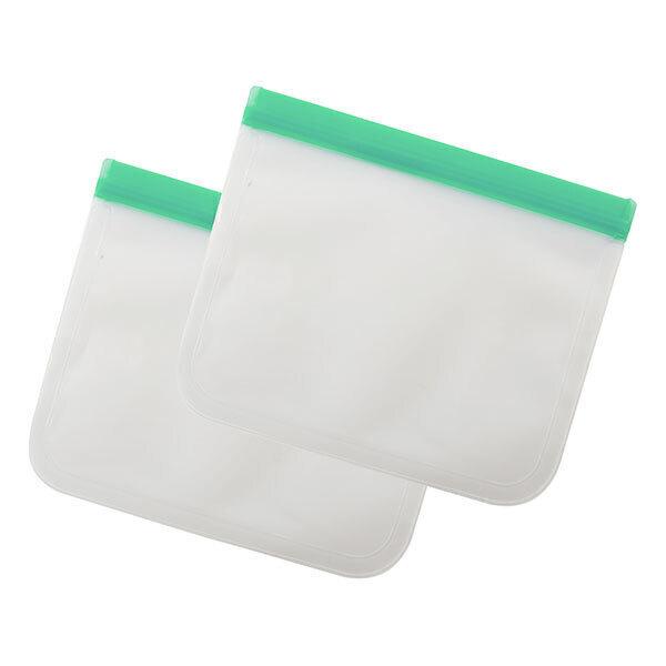 Set de 2 sacs ziplock réutilisables vert 750ml