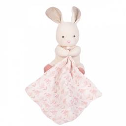 Doudou en coton Bio Lapin avec mouchoir rose