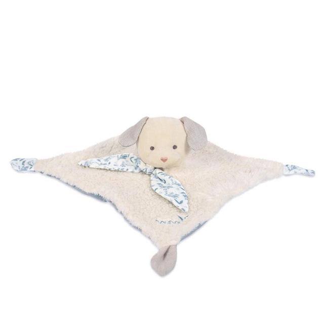 Doudou plat en coton Bio Chien bleu