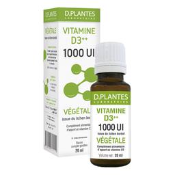 Vitamine D3 Plus Végétale Huile 1000IU - Flacon de 20mL